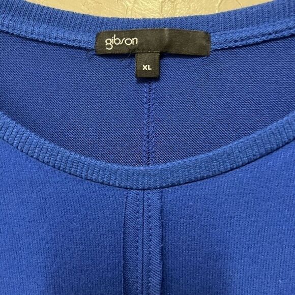 Gibson Nordstrom Sweater Size XLarge Royal Blue Long Tunic Length Rayon Stretch - Picture 2 of 4